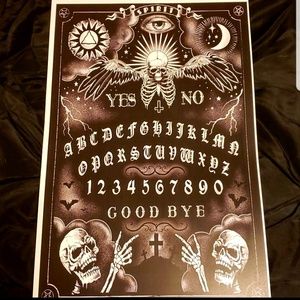 Too Fast Ouija Skeleton Sun Spirit Board 11"x17" Tattoo Art Lithograph Art Print